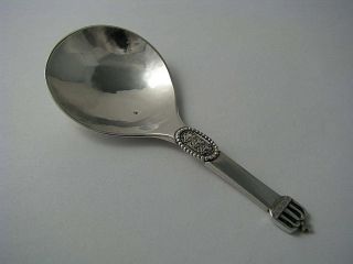 Danish Solid Silver Tea Caddy Spoon 826 Silver By Birgitte Erichsen C1928 Rare