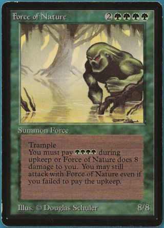 Force Of Nature Beta Heavily Pld Green Rare Magic Mtg Card (id 174112) Abugames