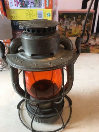 Railroad Lantern B&m Rr Ry Amber Globe Rare Old Lamp Dietz Vesta Signal Early