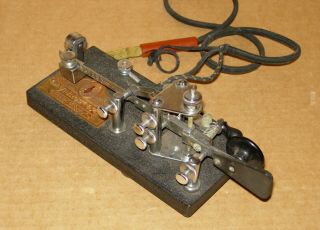 Rare 1941 Vibroplex Zephyr Semi - Automatic Telegraph Key (bug) W/cord