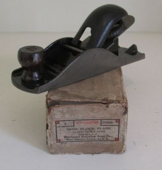 The Winchester Store Iron Block Plane 3092 W Box Rare Antique Tool Old