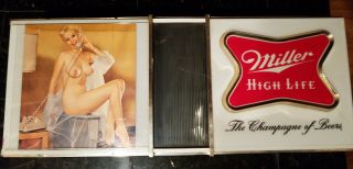 Very Rare Vintage Miller High Life Lighted Sign Nude Model
