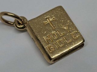 Rare Retired James Avery 14k Yellow Gold Holy Bible Charm Uncut Ring