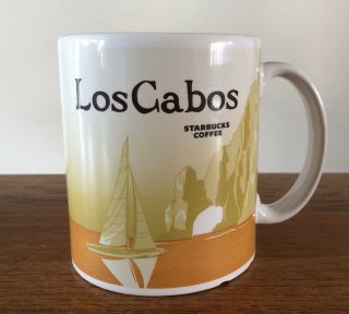 Los Cabos Starbucks Coffee Mug Cup Mexico,  Ultra Rare Yellow,  Icon Whale,  16 Oz