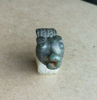 Unique Ancient Scythian White Bronze Amulet " Bear " Great Save Rare