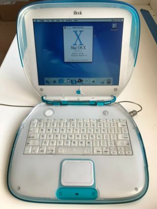 RARE Vintage Apple iBook G3 M2453 Clamshell PowerPC Blue Blueberry 4