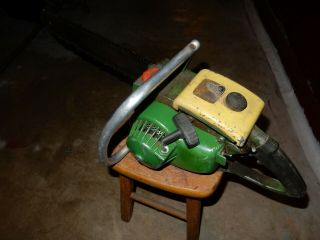 Vintage John Deere Model 17 Green Chainsaw Jd Tractor Advertising Antique Rare