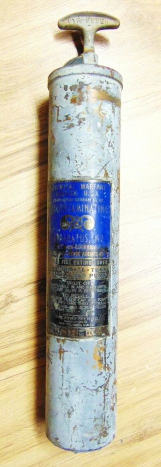 Rare Ww2 Fyr Fyter Not Fire Extinguisher Decontaminating Apparatus M2 Willy Jeep