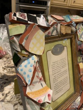 RARE Vintage MACKENZIE - CHILDS Putty Jug Pottery Chunk Shards Picture Photo Frame 5