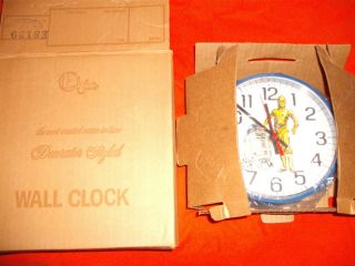 Rare Star Wars 1981 Welby Elgin Wall Clock R2 - D2 & C - 3po,  Old Stock