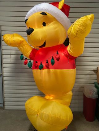 Rare 2000s Winnie The Pooh Disney Store Airblown Inflatable 8 Ft Tall Gemmy
