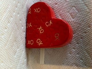 Nora Fleming Retired Red Heart Mini - Gold Xo - Nf Initials - Rare