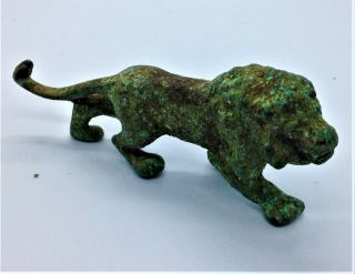 Rare Ancient Roman Bronze Lion Figurine - Circa 200ad