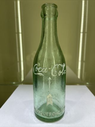 Rare Straight Sided Coca Cola Bottle Double Script,  Arrow Albuquerque,  N.  M