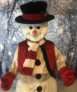 Gemmy Rare Animated Life Size Dancing/singing Snowman 5ft Fully Htf