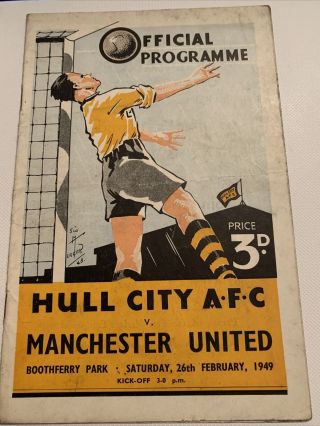 Hull City V Manchester United Fa Cup 26/2/1949 Rare