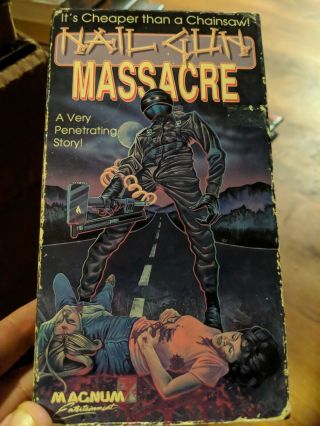 Nail Gun Massacre Vhs 1985 Horror Magnum Video Rare Htf Low Budget Classic
