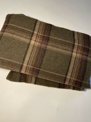 Ralph Lauren - Blue & Green Plaid 100 Wool Blanket Throw - King Size Rare