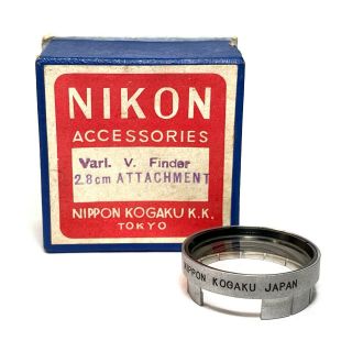 :nikon Nippon Kogaku 2.  8cm 28mm Varifocal Finder Attachment Boxed [rare - Mint]