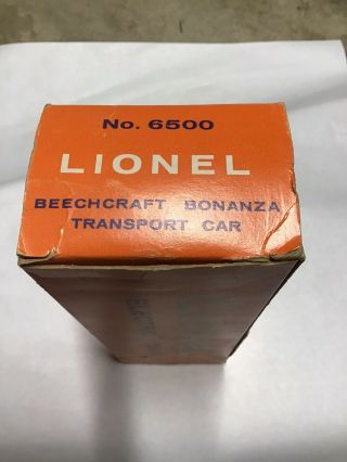 Lionel Postwar Rare Orig Box For The 6500 Beechcraft Bonanza Car