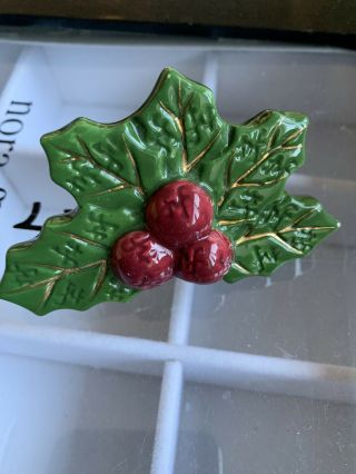 Nora Fleming Retired Christmas Holly Mini NF Engraved Intitials - Rare 2