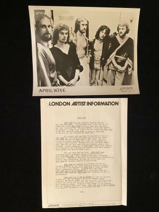 April Wine Live At The El Mocambo Album Press Kit - Rare - 1977 - Rolling Stones