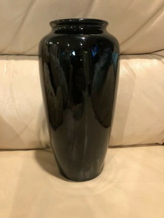 Garden City Tall Black Pottery Oil Jar Vase - Rare