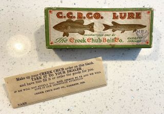 Rare Creek Chub Side Hook Sarasota Frog Special Nra Box Fishing Lure Box Antique