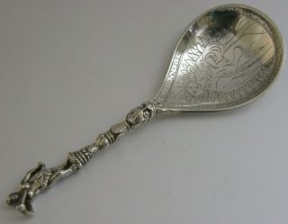 Stunning Rare David Andersen 830 Solid Silver Baptism Christening Spoon C1890