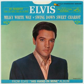 Very Rare Elvis Presley Milky White Way Gold Standard Picture Sleeve 45