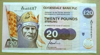 Scotland - Clydedale Bank 20 Pounds E/zz Goodwin Replacement P221b 1996 V/f Rare