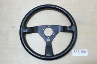 Rare Vintage Stacked Momo Black Sport Steering Wheel 350mm 35cm,  Made In Italy