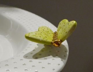 RARE Nora Fleming Green and Gold Butterfly debossed nf ' s & dots 3