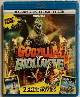 Godzilla Vs Biollante Blu Ray Dvd 2 Disc Set Very Rare Oop,  2 Movies Buyit