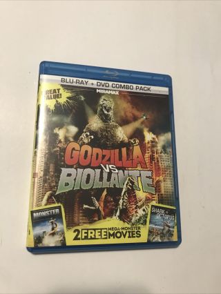 Godzilla Vs.  Biollante,  Shark Vs.  Octopus,  Monster (blu - Ray/dvd) Very Rare Oop