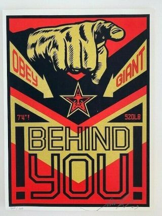 Rare Shepard Fairey Obey Giant Limited Edition Print - Behind You 2009,  428/600