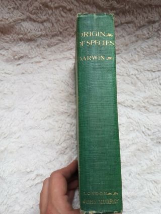 Rare 1872 ed Charles Darwin Origin of The Species HB V.  G.  C V.  G colour 2