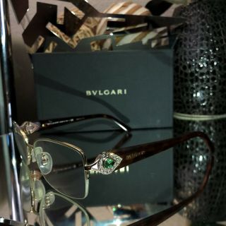 Bvlgari Eyeglasses 2157 - B Emerald Green Swarovski Crystal Limited Edition Rare