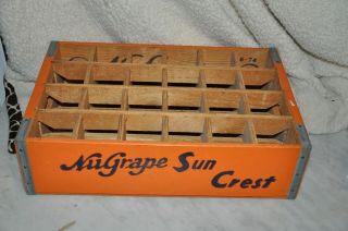 Vintage Very Rare Nu Grape / Sun Crest Houston Texas Wooden Crate Crazy Cond.