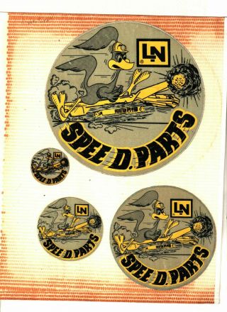 " Rare " Set Of 4 Old Lee Norse Speedy Parts Coal Mining Stickers