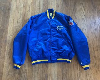 Los Angeles Rams Vintage 90’s Starter Satin Jacket Mens Xl Euc Rare Nfl