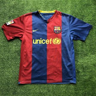2005/2006 Nike Fc Barcelona Soccer Jersey Ronaldinho 10 Men’s Size Medium Rare