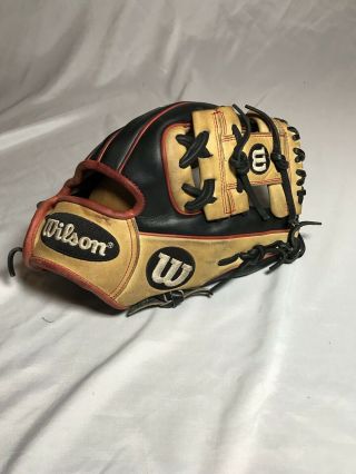 Wilson A2000 11.  25 Baseball Glove Red Black Pf88 Infield Rare Pro Stock