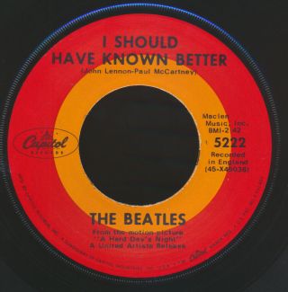 Beatles VERY RARE LATE 1960s ' A HARD DAYS NIGHT ' TARGET LABEL 45 W OVAL LOGO 2