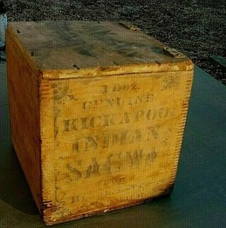 Rare 1882 Kickapoo Indian Sagwa Blood Liver Stomach Medicine Show Crate Antique