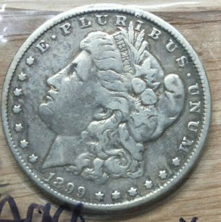1899 - P Morgan Silver Dollar Very Fine (vf) - Key Date - Rare