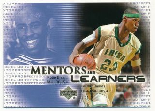 Lebron James Kobe Bryant 2003/04 Ud Top Prospects Mentors Learners Sp Rare