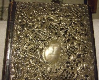 Antique Victorian Scrap Album Ephemera Sterling Silver Cover Rare Fabulous 2
