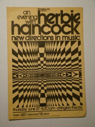 Jazz Poster For Herbie Hancock In Santa Barbara - Rare