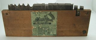 Rare Early Wood Boxed Set Of Stanley No.  45 Combination Plane Cutters 17 Cutters